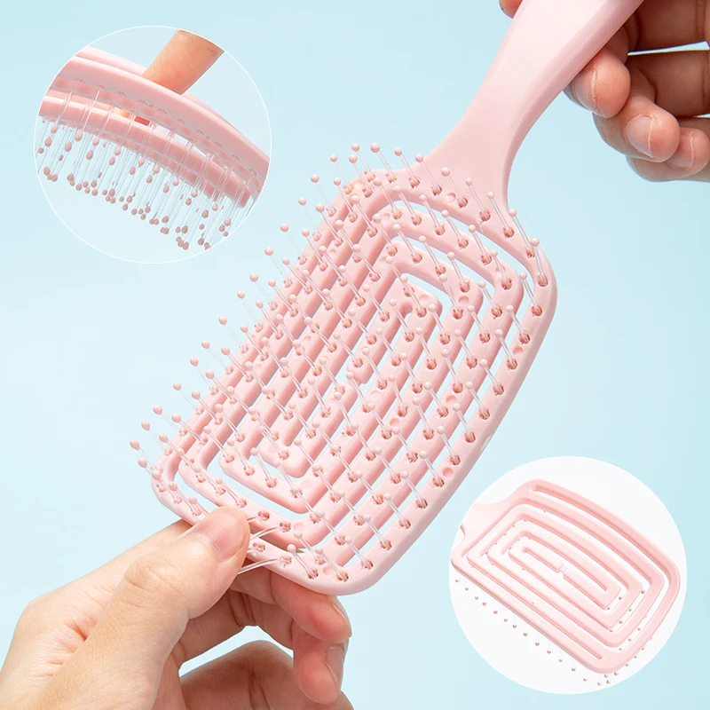 Fashion Design Hair Comb for Women detangling small curly hair brush Hollow Brush Wet And Dry Hair Detangling Brush