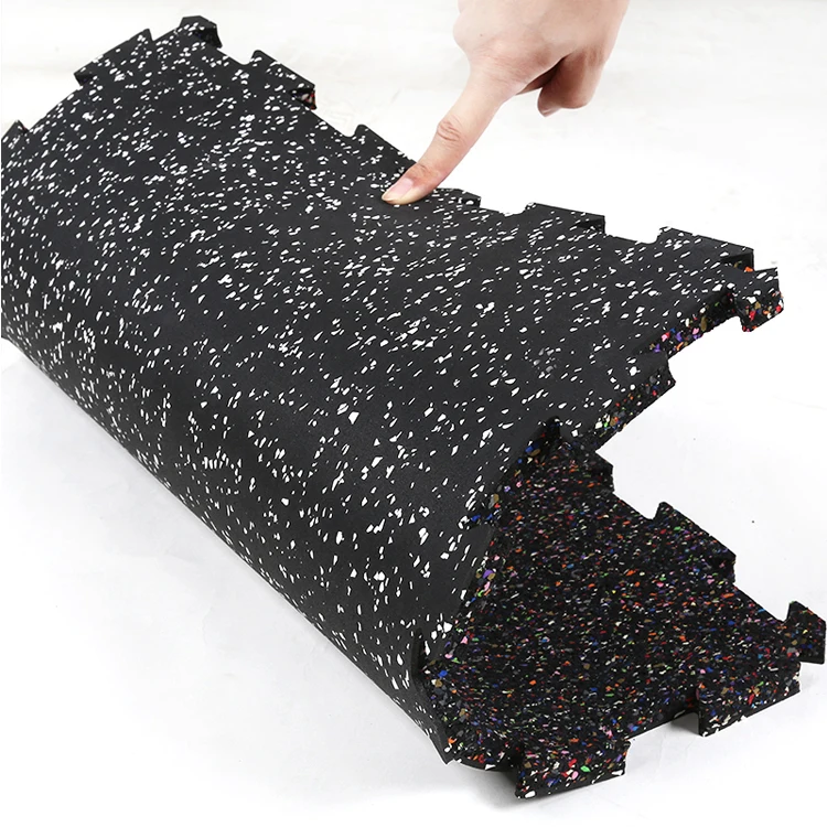 Recycled Rubber Interlocking Gym Tile 485mm*485mm*15mm Durable Puzzle Rubber Flooring Mat Supplier