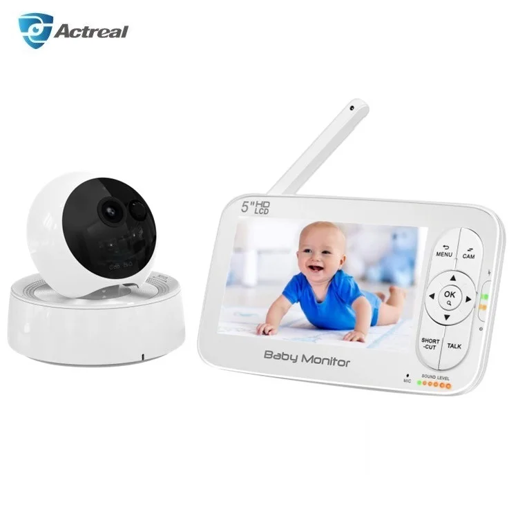 
Wholesale Home Security 900ft Connection PTZ Control Crying Detection High Privacy 720P 5.0 Inch Wireless Digital Baby Monitor 