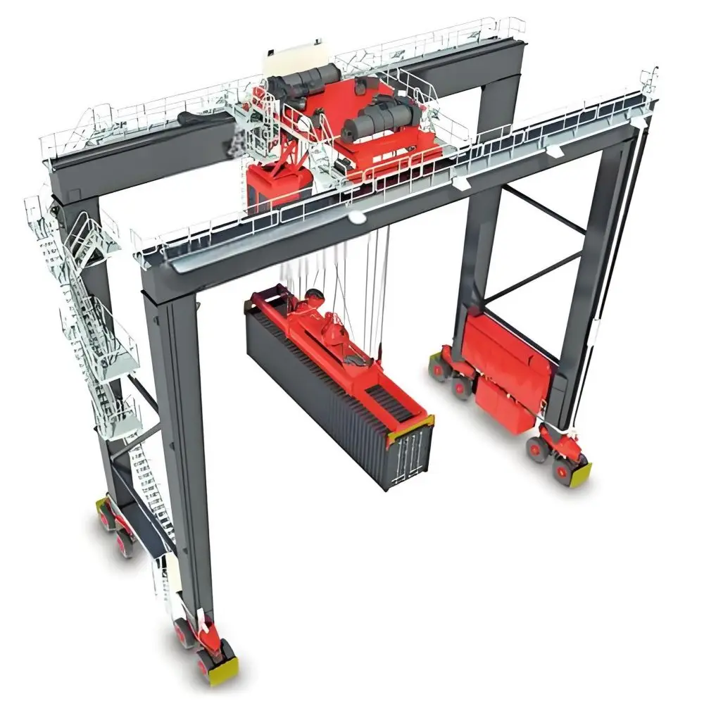 China manufacturer rubber tyred gantry crane Double Girder RTG Rubber Tyre Container Gantry Crane