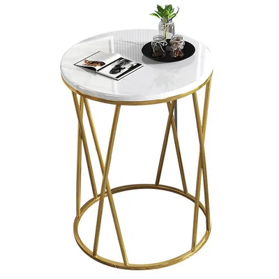 Top Qulaity Low Price Light Luxury Multi Purpose Marble Round Small End Table Modern Mesa Base Table For Sale