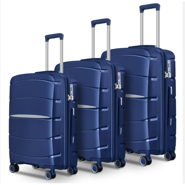 China products PP material multifunction aluminum trolley luggage custom logo cabin suitcase on wheels