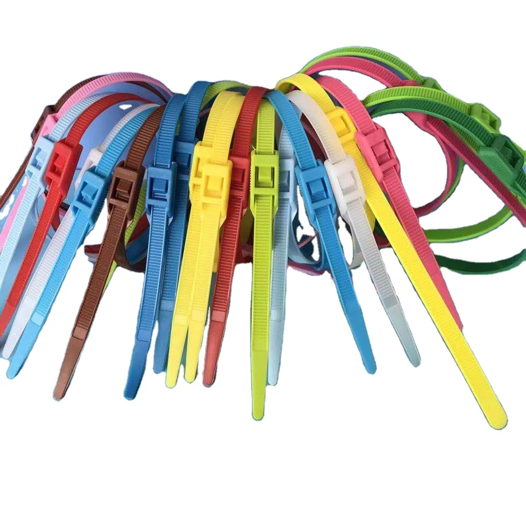 Colorful plastic cable tie strong self-locking heavy duty zip ties for protective tube naughty castle trampoline park kids fun