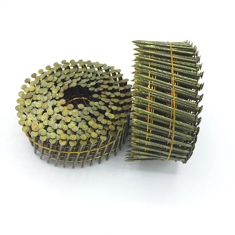 wholesale 2.1x 38mm paint coil nails checkered head metal roll nails for pallet