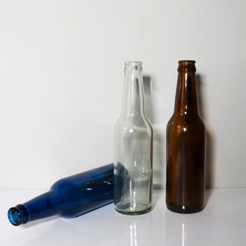 Custom Color and Logo Sparkling Water Packaging Juice Soda Beverage Amber Glass Beer Bottle With Crown Cap