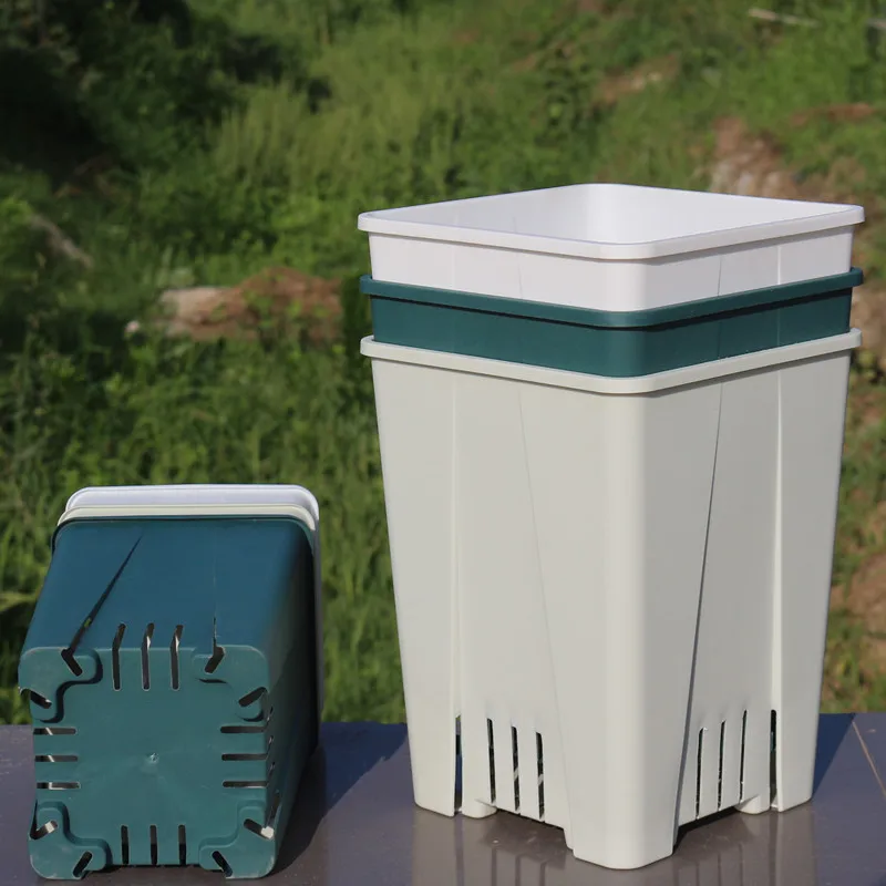 New arrival Rectangular Plastic Flower Pot Planter Succulent Square Plastic Pot Artificial Plants Large Resin Flower Pot