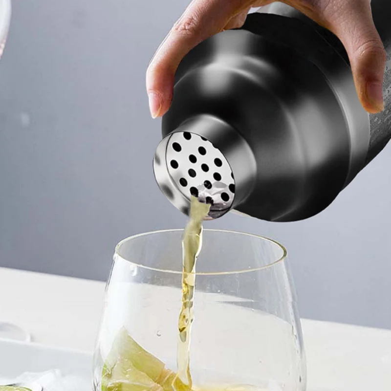 Premium Stainless Steel Bartender Kit Matte Black Cocktail Shaker Set 5-Piece Accessories for Bartender Bar Stool Set