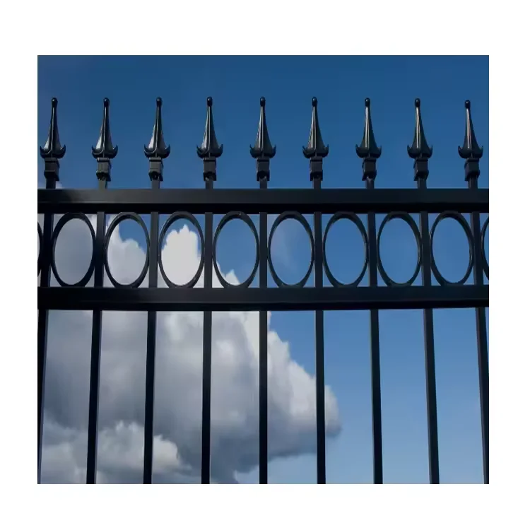 Hot sale 6*8feet stainless steel fence new design cheap wrought iron fence panel steel black steel security fence