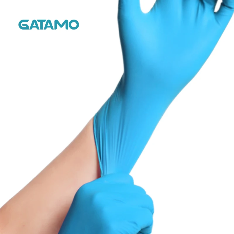 C59 Wholesale Powder Free gloves China Protective Tatoo Blue Nitrile Synthetic Gloves