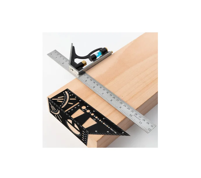 EZARC Combination Square Ruler Set, 3D Mitre Angle Measuring Template Tool, 12 Inch Aluminum Alloy Die-Casting Woodworking