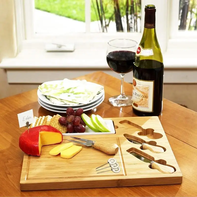 Fast Logo Large Charcuterie Board Cheese Board And Knife Set/ Wedding & Holiday Gift Platter Or House Warming Present
