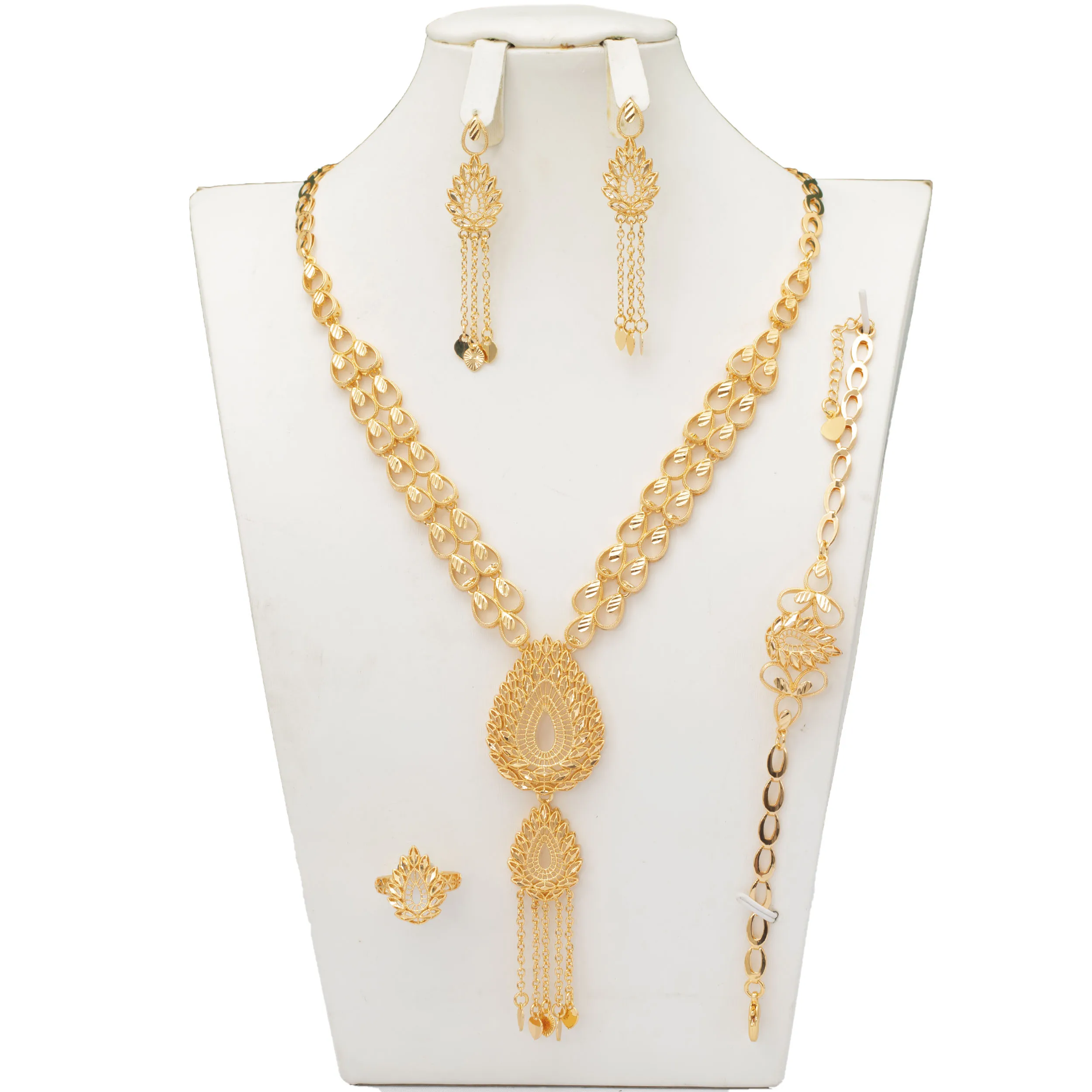 dubai 21k gold jewelry hot selling jewellery sets gold plated jewelry necklace