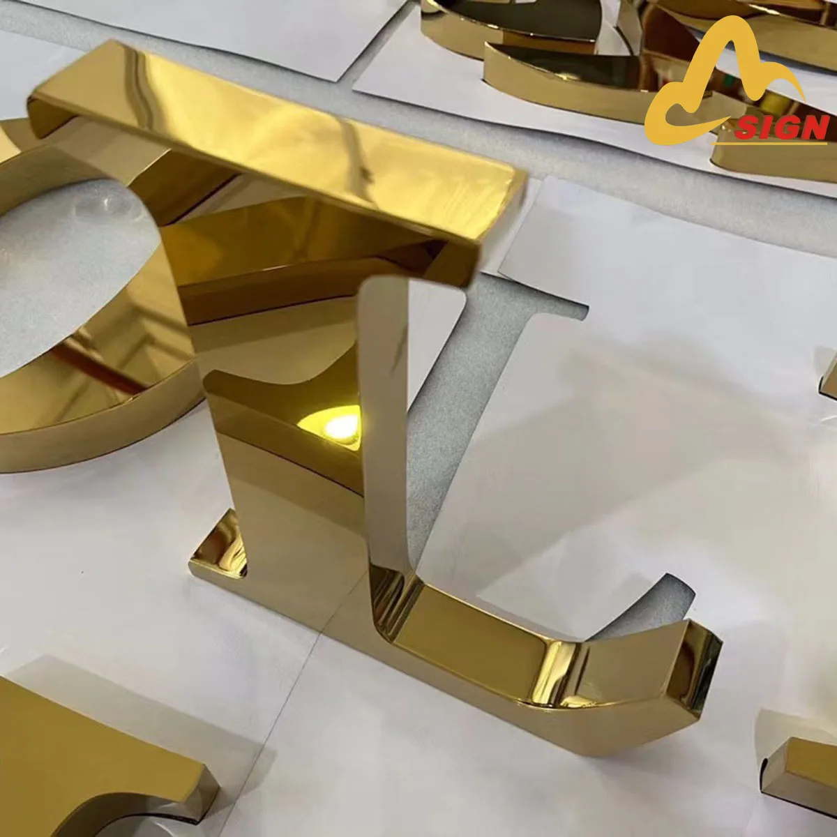 Наружная 3d рекламная декоративная винтажная металлическая буквенная вывеска с индивидуальным покрытием матовый канал буква С Логотипом магазина