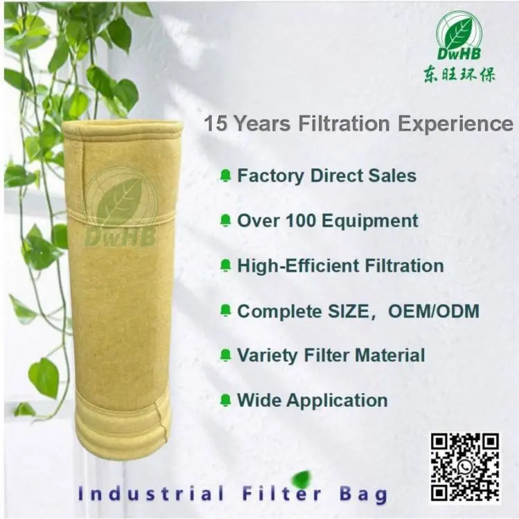 Custom made hot selling P84 compound nomex fiberglass material filter bags for cement industry power plant air filtration