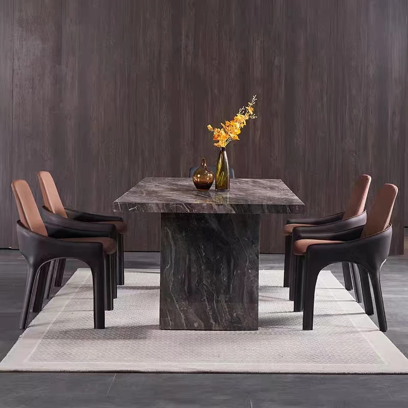 Concrete Modern living room furniture stick stone grain sintered stone table top Living room kitchen dining table