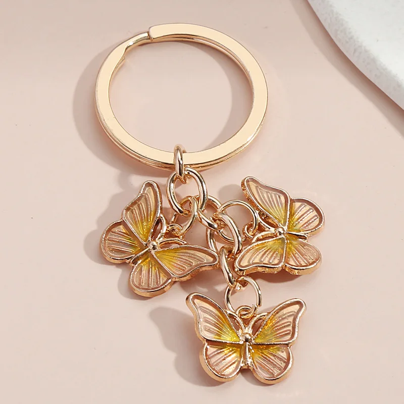 Wholesale Free Sample Customizable Butterfly Shape 3D Girl Metal Keychain