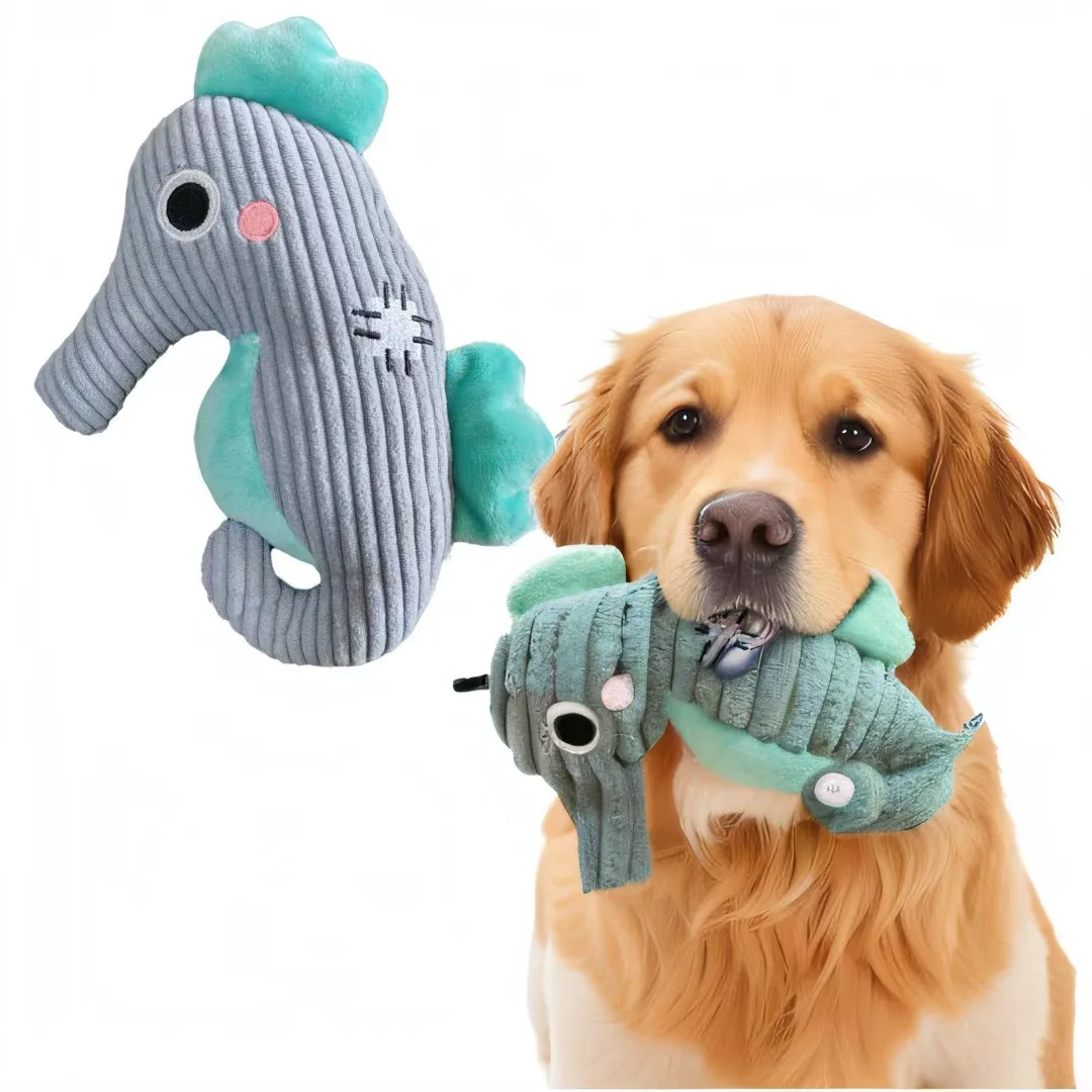 Hot Sale High Quality Soft Plush Sea Horse Pet Toys for Dogs and Cats Super Soft Plush Material