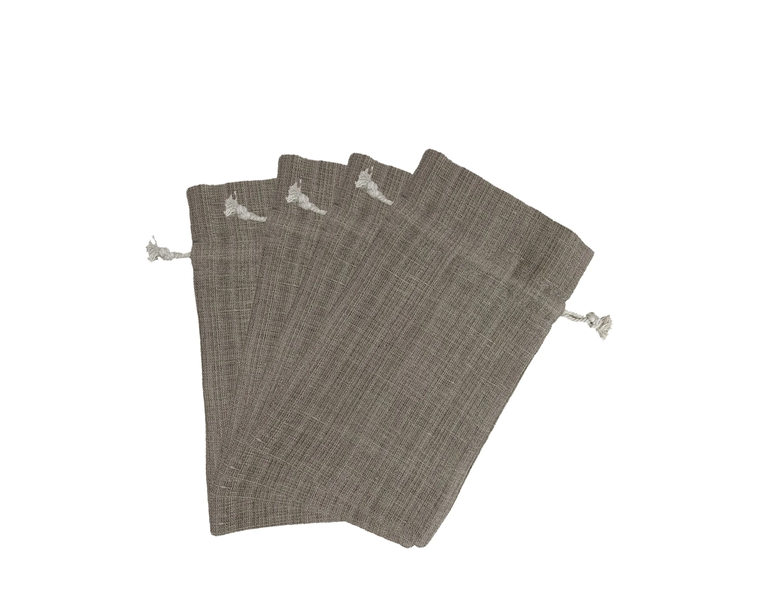 Linen Drawstring Bag Jewelry Packaging Promotional Textile Packaging Pouch Ecological Biodegradable Greener Living Product Pouch