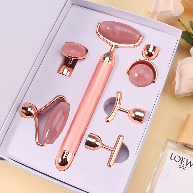 Wholesale Factory Price Natural Stone Jade Roller Rose Quartz Facial Roller Massager For Face Muscle Relaxing