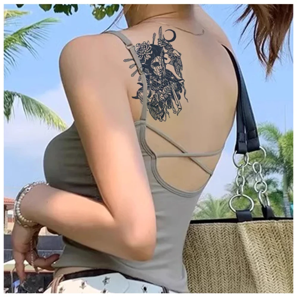 Men Women Designs Waterproof Non toxic Juice Ink Semi Permanent Full Arm Temporary Tattoo Sticker Last 15 Days