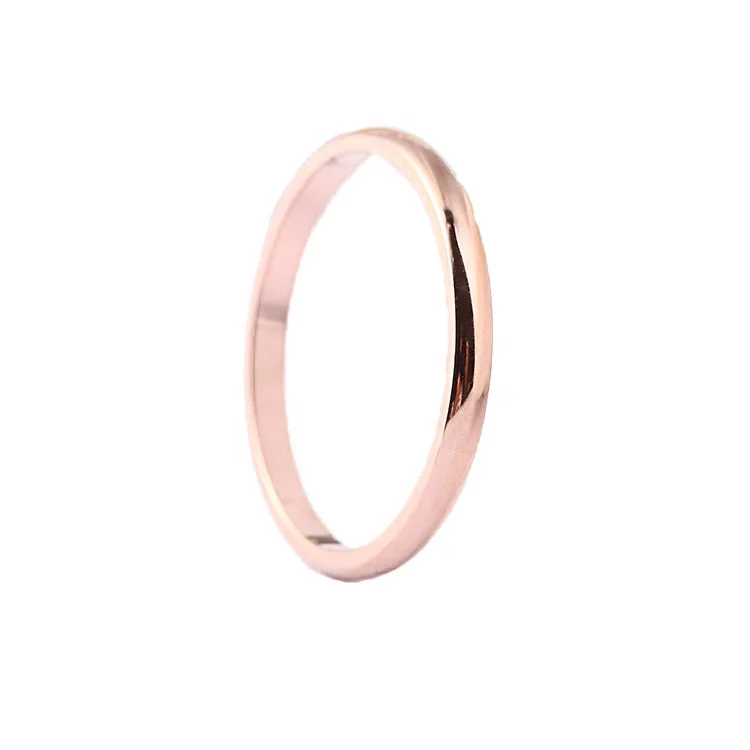 
Girls ring 2mm smooth simple ring rose gold couple ring sets 