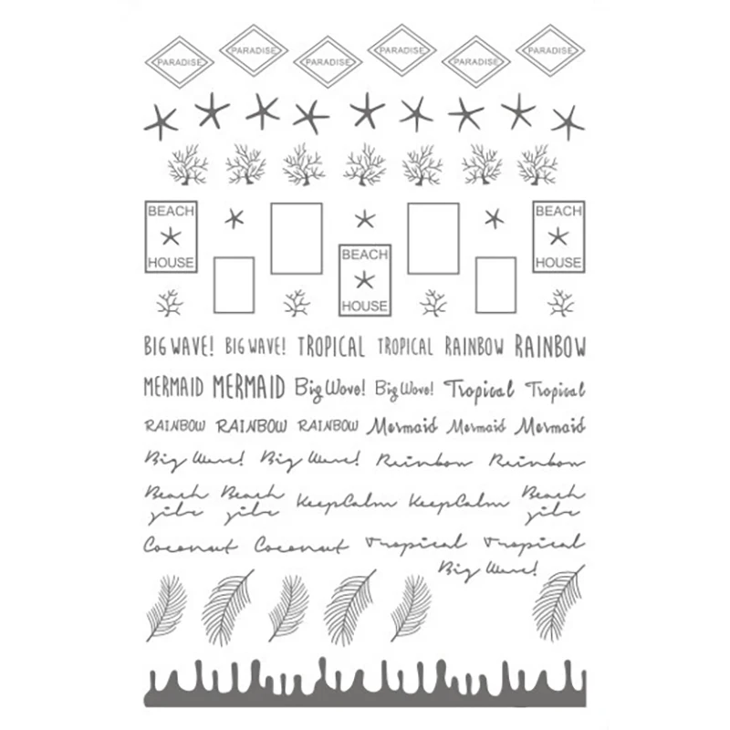 
2021 Art Designer English Letter Moon Star Smile Nails Paper Brand Nail Stickers 