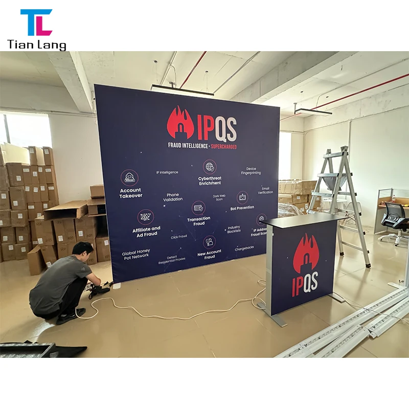 Wholesale LED display high quality reusable aluminum frame SEG frameless advertising promotion trade show booth light box