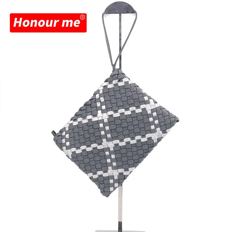 Woven Neoprene Purse Hand Make Wallet Ladies Weave Evening Bags And Clutches