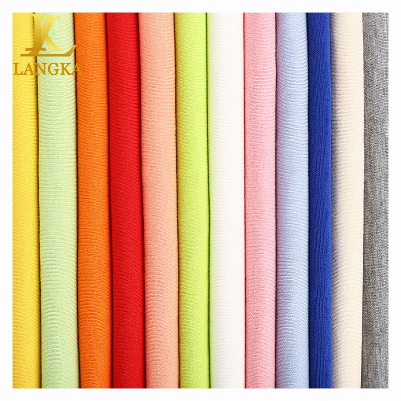 Langka охлаждающий сенсорный ледяной шелк 2*2 ребристый 4-сторонний стрейч-92% вискоза 8% Спандекс Трикотажная Ткань