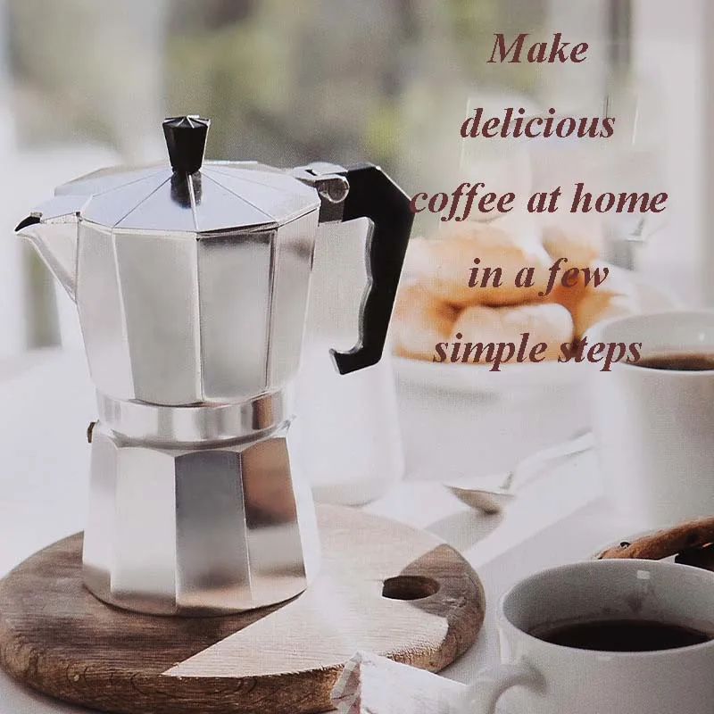 6 Cup Aluminum Stovetop Espresso Maker, Moka Pot for Italian Espresso Coffee, Camping Coffee Maker silver Color