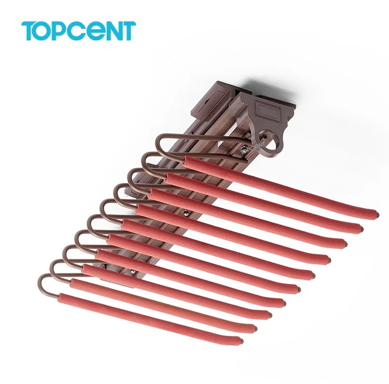 Topcent Furniture Wardrobe Accessories Fittings Top Mounted Pull Out Trouser Hanging Rack