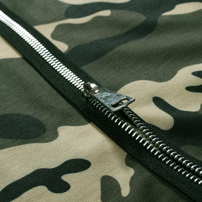 
Mens Custom Green T Shirts Hoodie Digital Camo Printed T-shirts with Zipper on Back 