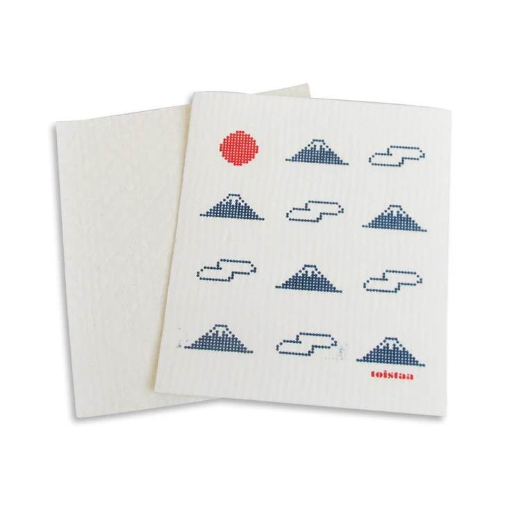 Печатная биоразлагаемая ткань для мытья, шведская ткань для мытья посуды