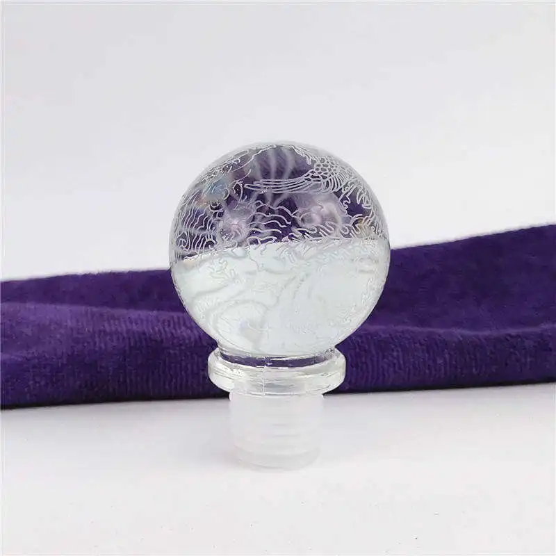Creative spherical crystal glass stopper, polymer cork sealed packaging red wine bottle cap