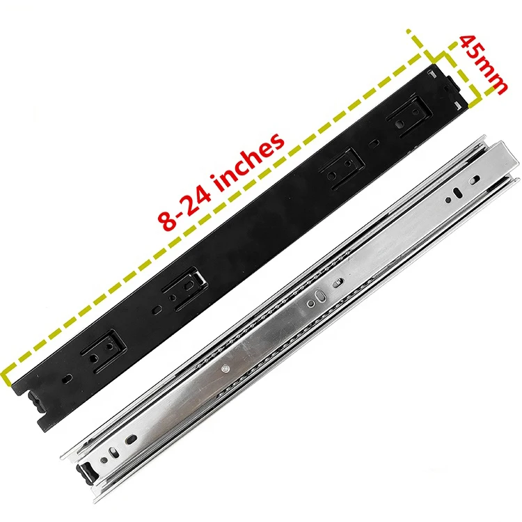Furniture Hardware Side Mount Telescopic Channel Stainless Steel Heavy Duty Drawer Slides