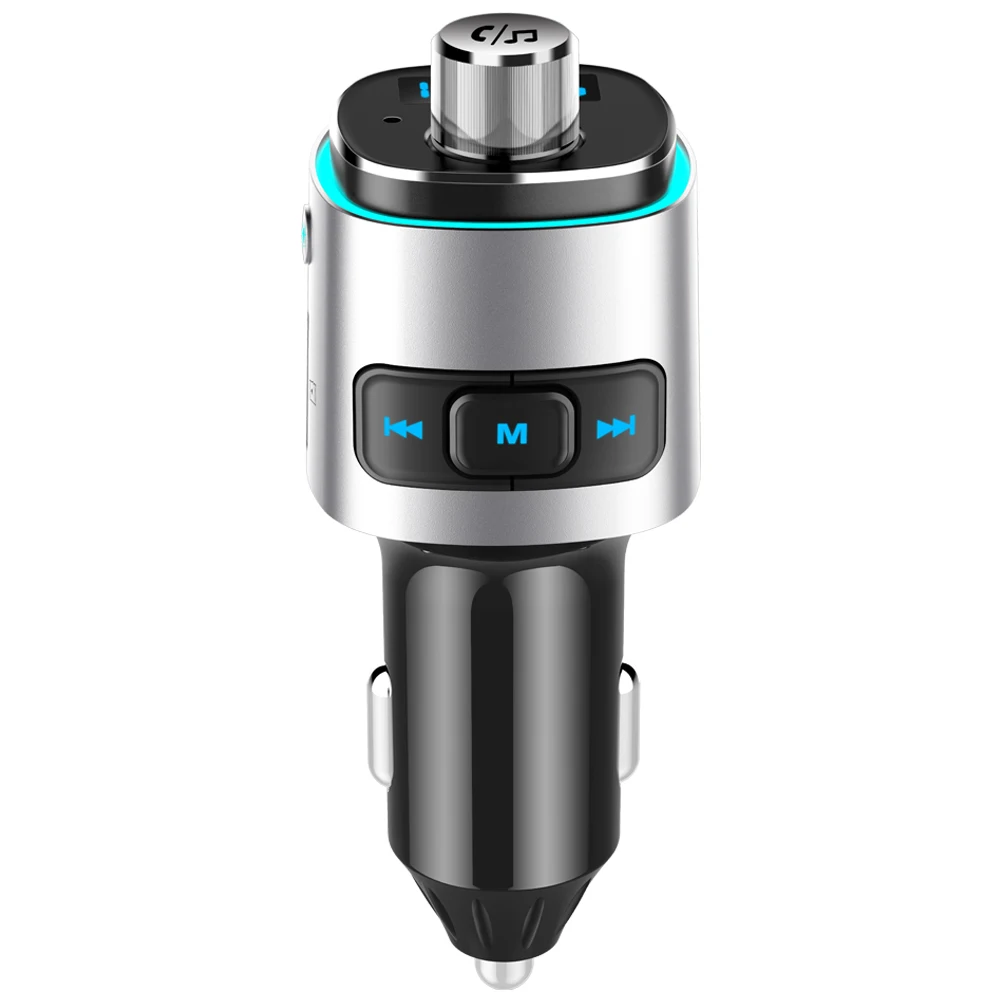 Автомобильное зарядное устройство с двумя USB-портами QC3.0 автомобильный FM-передатчик громкой связи для мобильного телефона дорожный адаптер