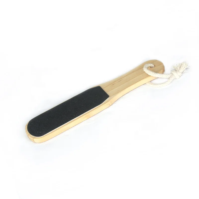 Supply durable pine wooden pedicure sandpaper callus remover pedicure foot file