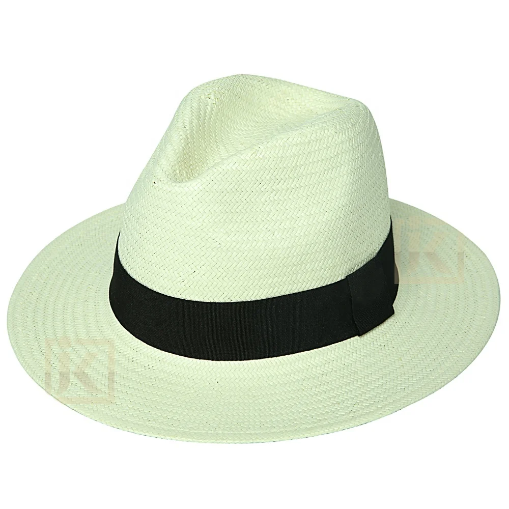JAKIJAYI Straw Panama Hat Oem Welcomed Luxury Summer Wide Brim White Factory Direct Sale Paper Plain Dyed Daily Life Character