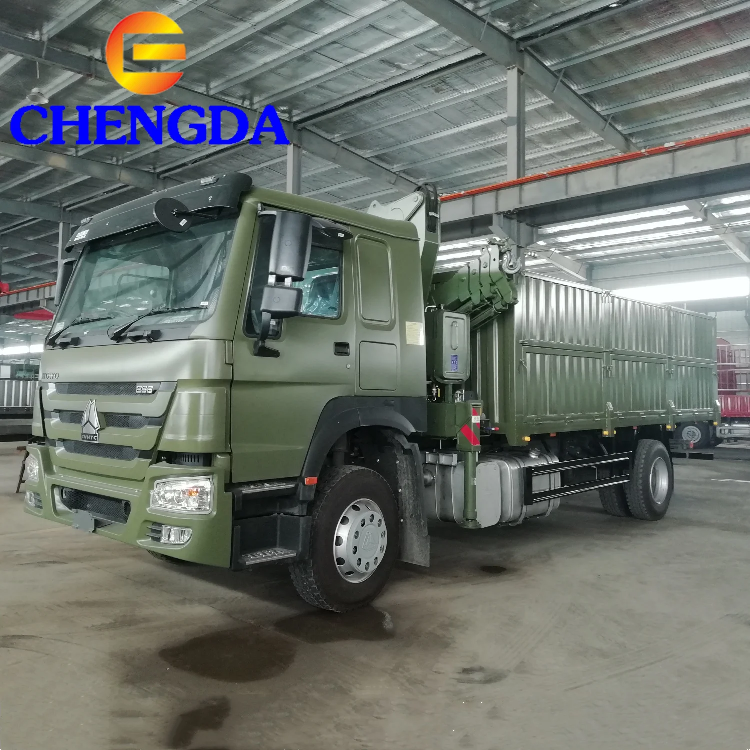 SINOTRUK Howo 4X2 6X4 10 Ton Fold Straight Mounted Crane Truck  Cargo Crane Truck