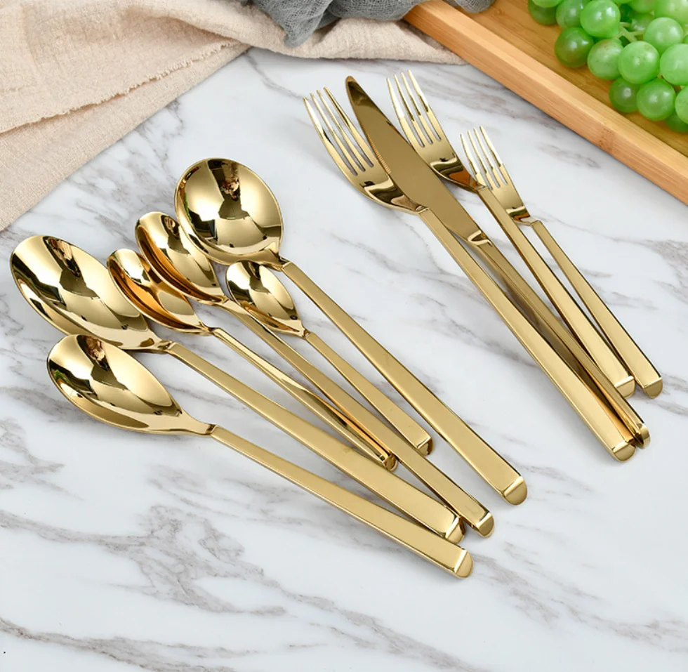 Restaurant tableware 304 stainless steel steak cutlery Nordic Moroccan dessert fork spoon tea spoon