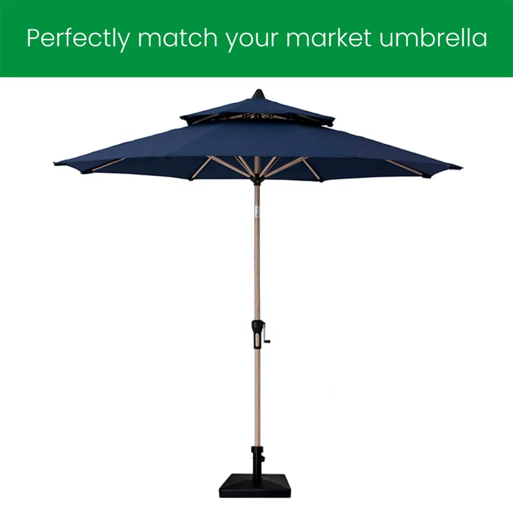 Beach Umbrella Parasol Accessories Square Plastic Shell Concrete Filled Heavy Duty Patio Umbrella Base