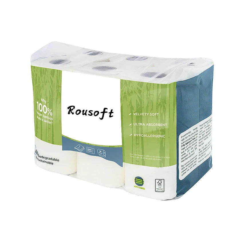 Wholesale High Quality Soft 3 Ply Layers Printed Cheap Toilet Tissue Paper Roll