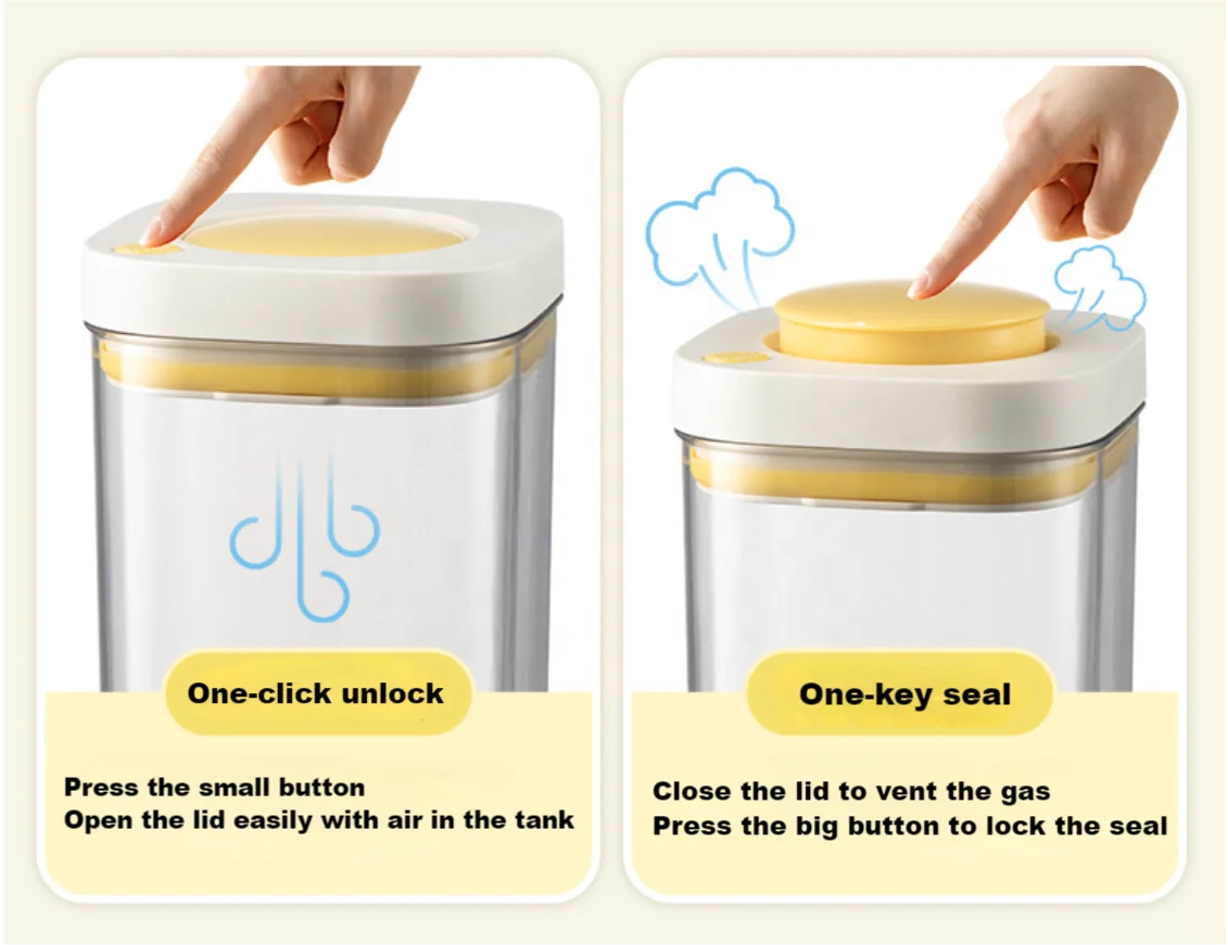 BPA-Free Reusable Plastic Airtight Vacuum Food Storage Container Set of Jar Pump Cover and Box Canister for Herb Storage