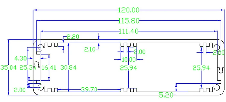 120 * 120 * 35mm aluminum  shell charging treasure box  battery booster aluminum profile processing power amplifier case 8240