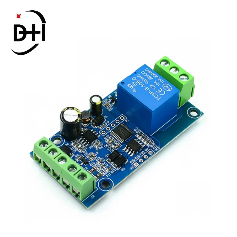 Modbus RTU 7-24V 1 Way Relay module 10A/250V AC 10A/30V DC Relay RS485/TTL UART Communication Anti-reverse connection protection