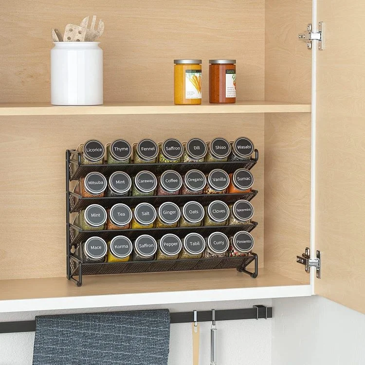 Cabinet Storage Spice Jar Display Shelf for Countertop Seasoning Spice Rack Organizer Kitchen