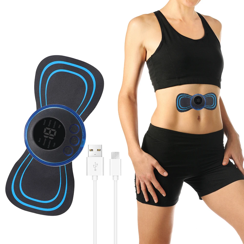 Electric Mini Ems Masajeador Electrico Vibration Butterfly Portable Ems Neck Massager