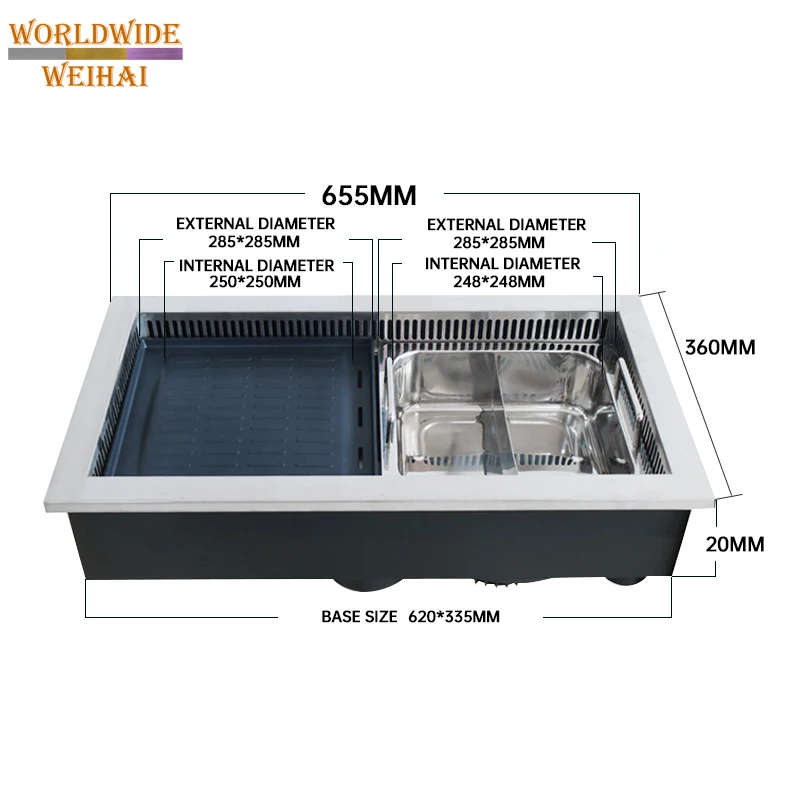 Stainless Steel Korean Restaurant Lifting Hot Pot Stove Manufacturer Wholesale Price Smokeless Barbecue Table