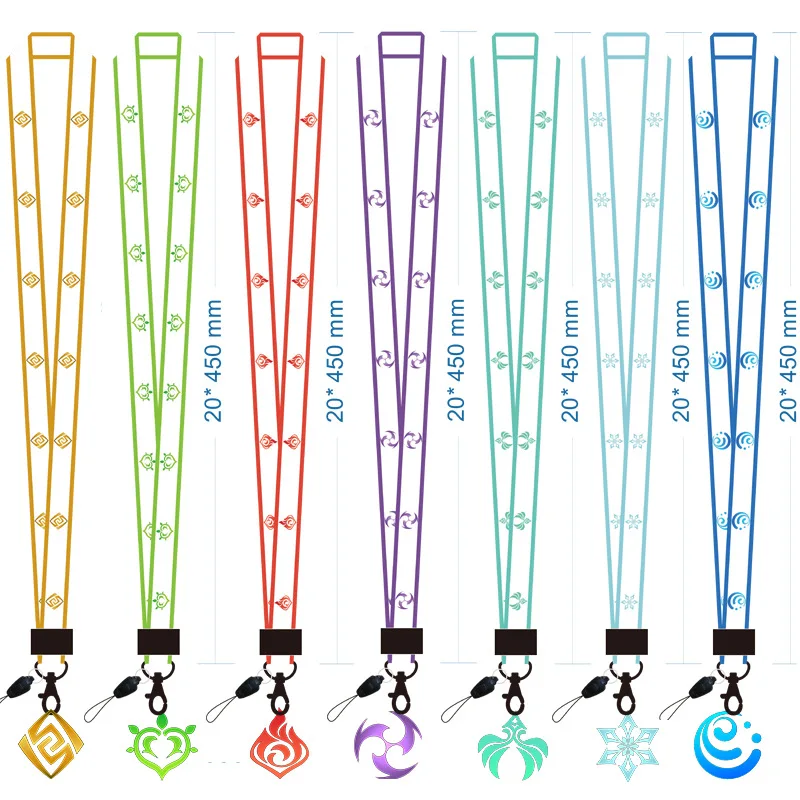 Japanese Anime Lanyards Genshin Card Case School Meal Genshin Card Holder With Lanyard