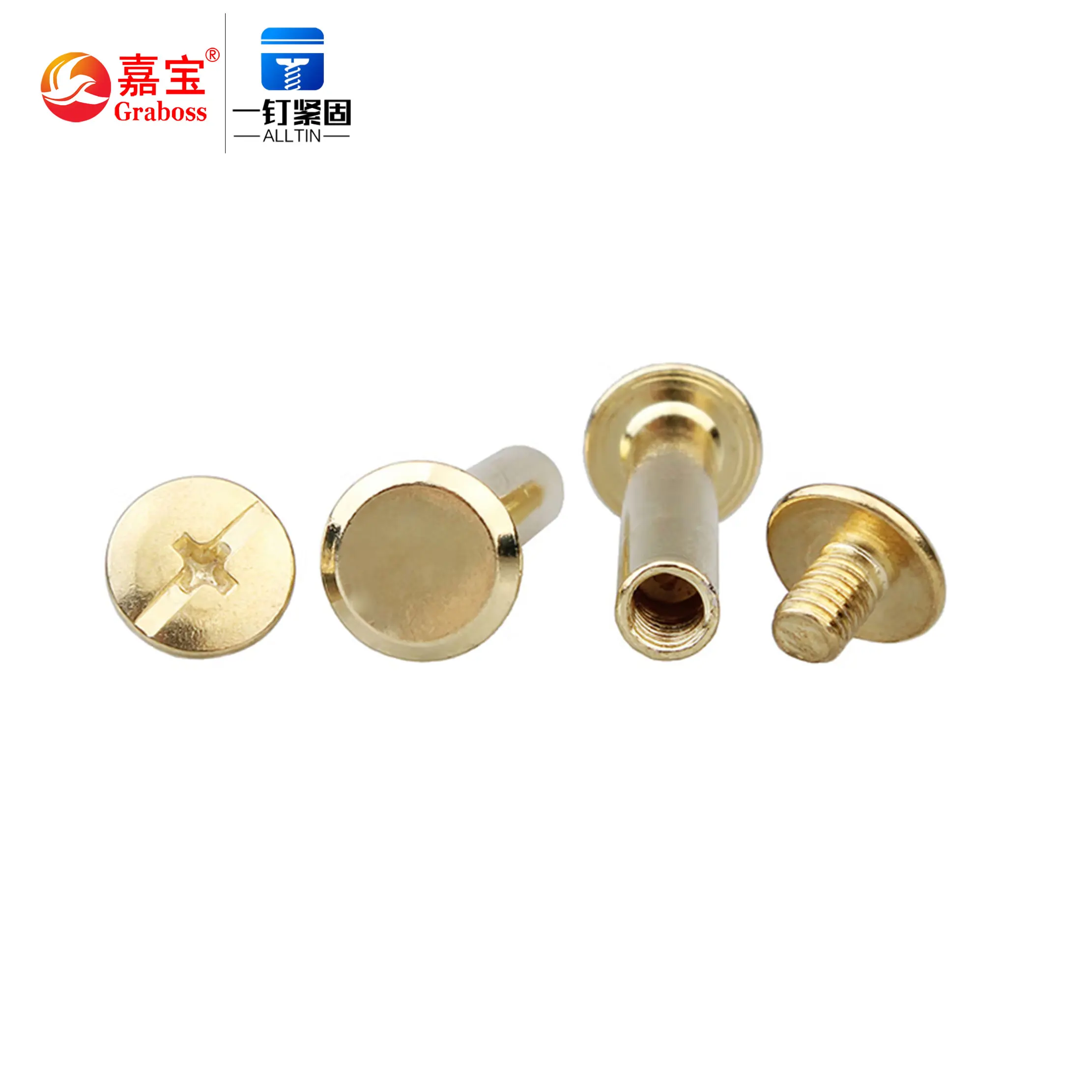 Brass Material Male Female Screws Book Binding Screw Post Binders Aluminum Male Female Chicago Screw GB Chiffon Plain Long Skirt